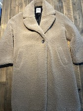 Zara Women's Teddy Bear Biscuit Colour Soft Cosy Coat Size XS