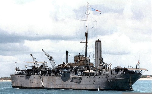Royal navy sea plane carrier - sea,