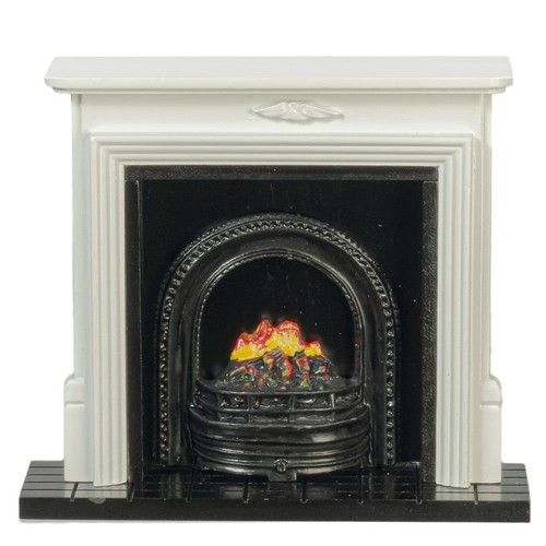 Dolls house white - white, fireplace