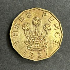 1937 three pence coin #0083