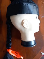 Chinese Coolie Hat Pigtail  Fancydress Costume Cosplay Accessories