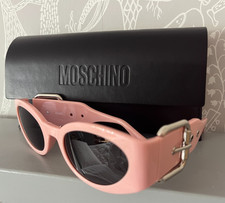 Moschino ladies sunglasses pink buckle BNWT case + cloth 53-23-135