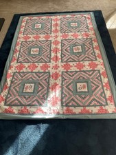 LAURA ASHLEY PATCHWORK THROW / SPREAD 50"x74 " VINTAGE STUNNING HAND SEWN.