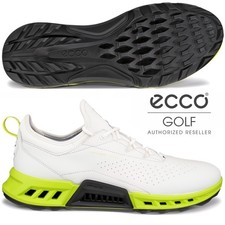 ECCO M GOLF BIOM C4 GORE-TEX MEN'S GOLF SHOES / ALL SIZES - WHITE / LIME PUNCH
