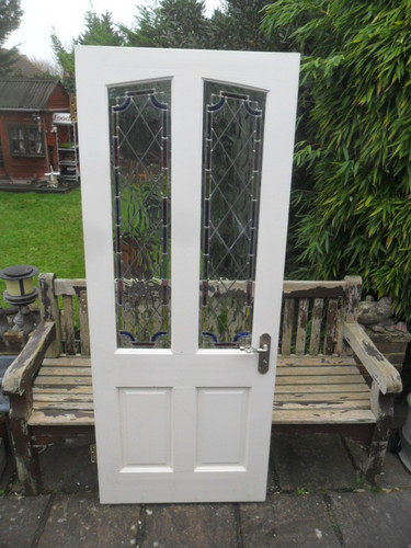 Wooden stain glass front door - stain,