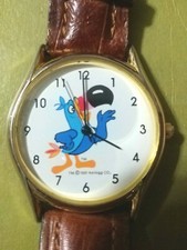 1991 Sasco/Kellogg Co. Toucan Sam Wrist Watch-blue jewel-genuine leather-unworn