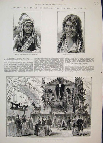Original old antique print - old,