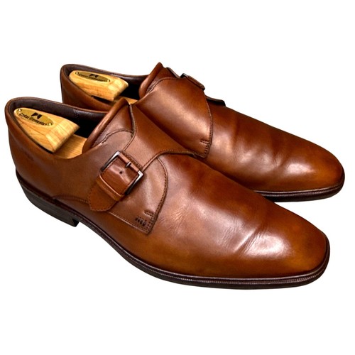 Ecco monk strap brown leather - brown,