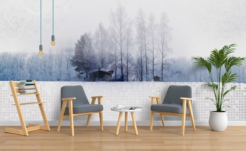 Snow forest wallpaper - 3d,