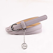 Women's Belt Faux Leather Waist Thin Love pendant Waistband Ladies Skinny Buckle
