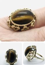 VINTAGE 9ct GOLD TIGERS EYE