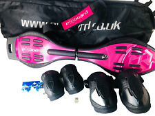 Exboard Skateboard Pink Black in carry bag with protective gear and manual ra