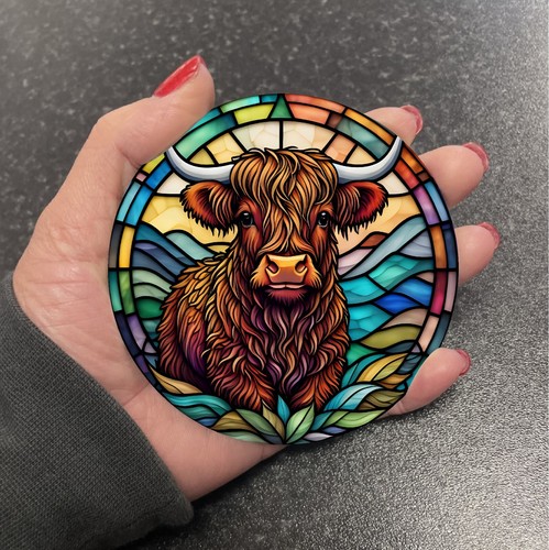 Vibrant scottish highland cow - vibrant,