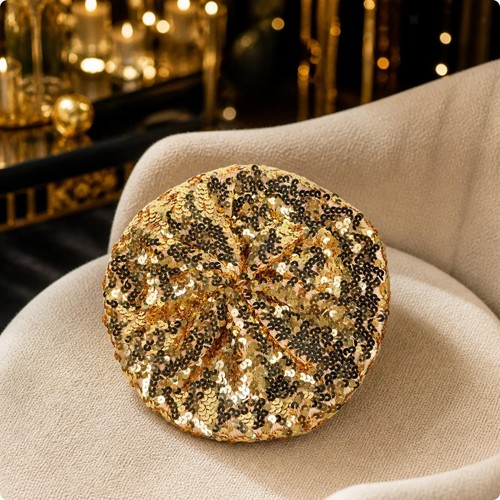 Glittery sequin beret - glittery,