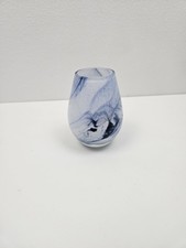 Small Blue Glass Swirl Tie Dye