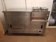 Stainless steel commercial hot cupboard double sided doors for access both sides