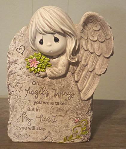 Angel memorial plaque figurine - memorial,