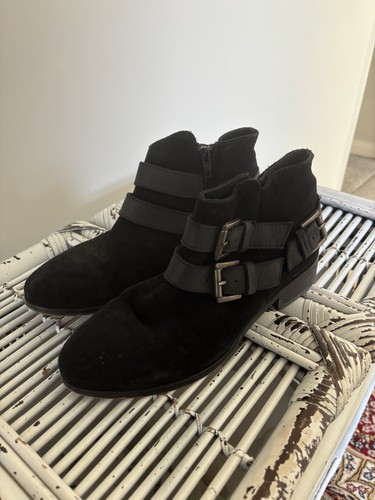 Office black suede ankle - black,
