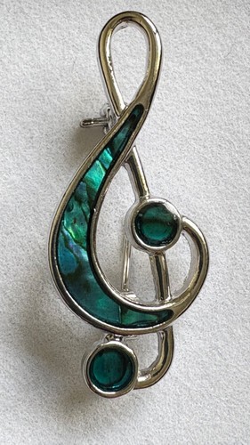 Treble clef brooch byzantium - clef,