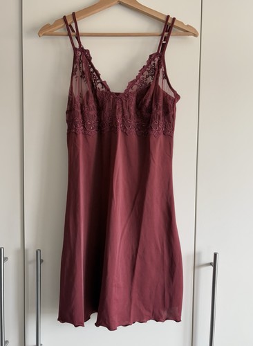 Vintage burgundy satin lace - vintage,
