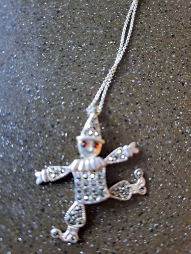 Vintage silver marcasite ruby - silver,