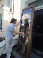 Full Length free standing Mirror solid wood frame Ex couture showroom 6Ft+ tall