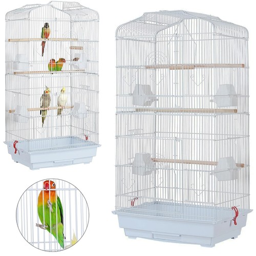 Large metal bird cage white - large,