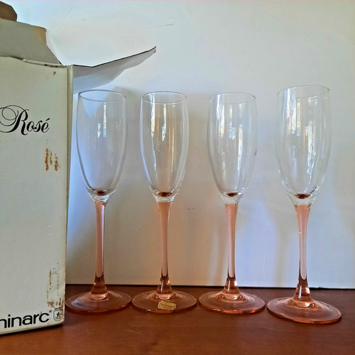 Vtg luminarc france pink - x,