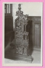 [1520] Yorkshire R/P Postcard Oak Carving Wensley Church