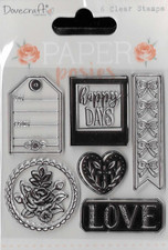 Dovecraft Paper Posies Clear Stamp Set for crafts, cardmaking & scrapbooking