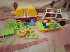 Vintage 1979 Fisher Price Little People 992 Camping Set  Boat and Accessory