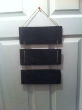 Natural Slate 3 Hanging Chalkboard Shabby Chic Weddings Message Memo