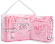 Adult Printed Diaper 10 Pieces - Blushing Baby (Large 36"-46")