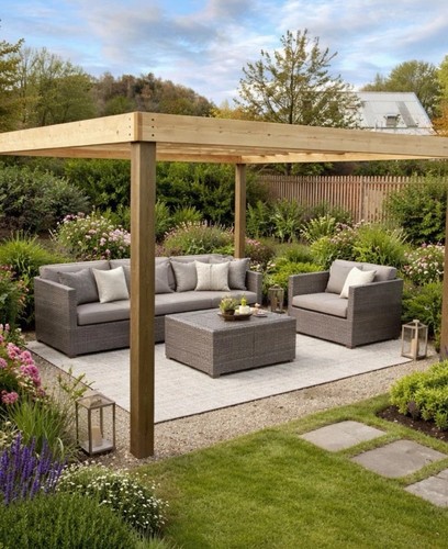 Wooden box pergola gazebos - box,