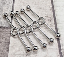 5 pcs set 14g silver industrial barbell, scaffold piercing 38mm barbell,