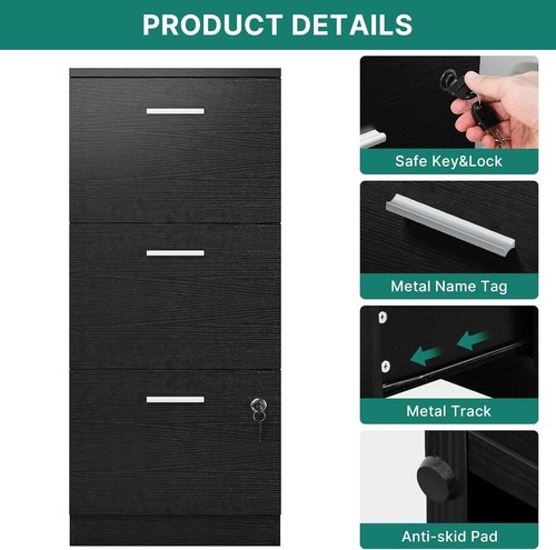Drawer lockable filing - 3-drawer,