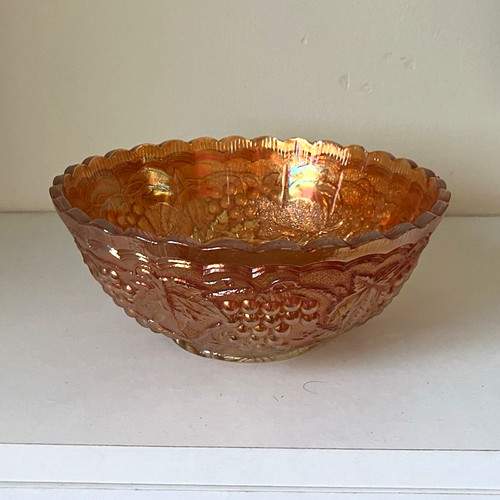 Amber carnival glass - carnival,