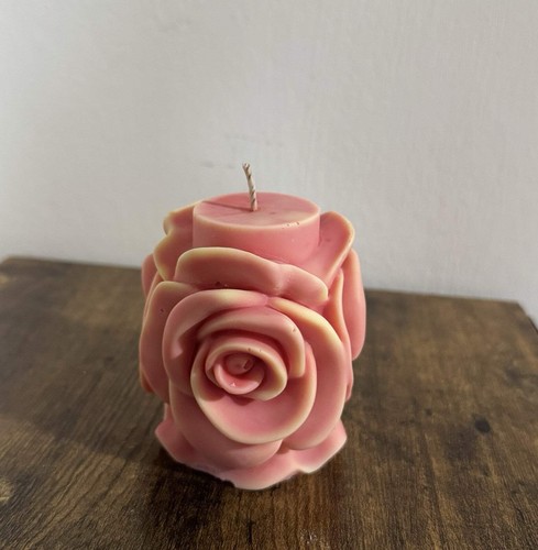 Handmade rose shaped candle - handmade,