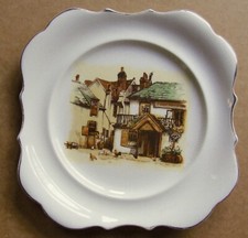 Four Ways Inn: Sandland Ware 8" Square Plate with Scalloped Edge