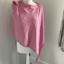 MINT VELVET CASHMERE MIX WRAP/SHRUG/SCARF APPROX 22" X 58" POMPOMS & ZIP