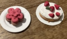 Dolls House Miniature Cakes On Plates