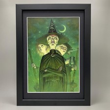WYRD SISTERS FRAMED ART. PAUL KIDBY TERRY PRATCHETT DISCWORLD