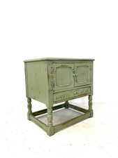 Vintage Rustic Provincial French Green Sideboard Farmhouse Estate Oak Cabinet