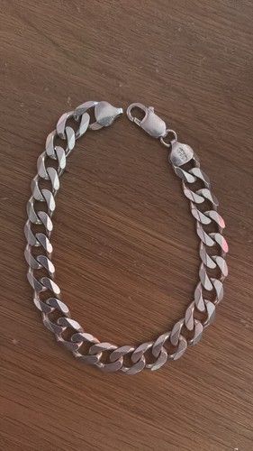 Heavy 925 silver curb bracelet - silver,
