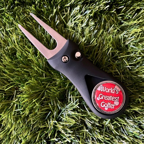 Black golf divot repair tool - black,