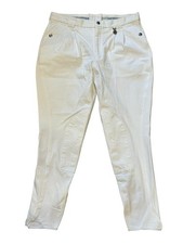 Sarm Hippique Equestrian Trousers White Size GB32 US34 Knee Pad Riding Breeches