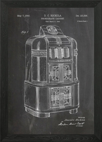 Jukebox patent 1940 framed - jukebox,