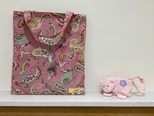 LITTLE JOULES JNR TOTE BOOK BAG + PURSE MARKS&SPENCER CAT WRISTLET GIRLS RRP £24