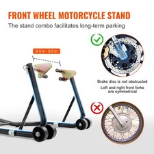 Heavy Duty Motorcycle Rear Combo Stand Lift 850lbs Wheel Fork Stand