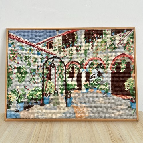 Vintage framed tapestry - vintage,